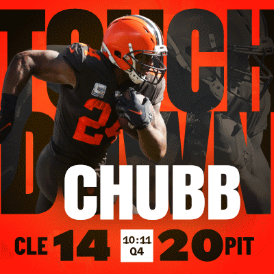 A Football Player Named Chubb Runs With The Ball GIF
