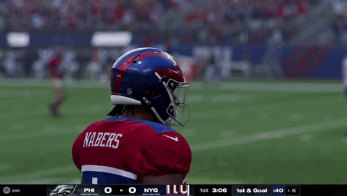 A Football Player Named Nabers Is On The Field GIF