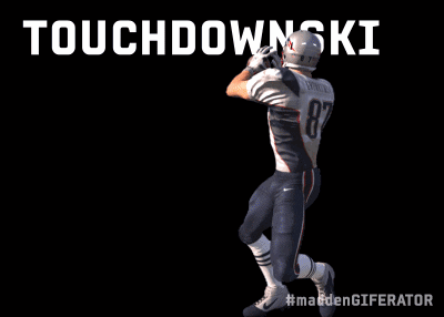A Football Player Named Touchdownski Is Being Tackled By A Chiefs Player GIF