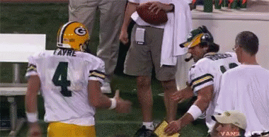 A Football Player Wearing A Green Bay Packers Uniform With The Number 4 On It GIF
