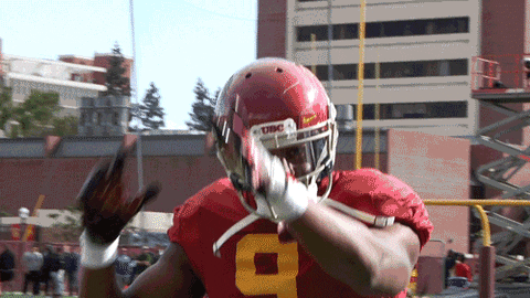 A Football Player Wearing A Helmet With The Number 9 On It GIF
