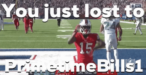 A Football Player Wearing A Red Jersey With The Number 15 On It GIF