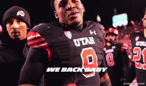 A Football Player Wearing A Utah Jersey With The Number 8 On It GIF