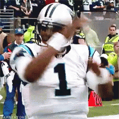 A Football Player Wearing A White Jersey With The Number 1 On The Front GIF