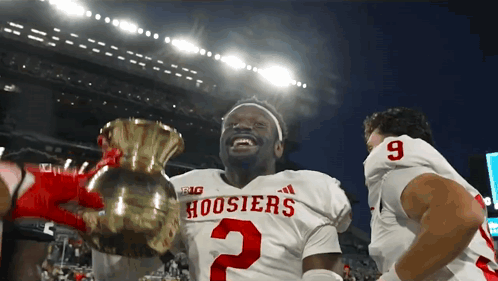A Football Player With Hoosier 2 On His Jersey GIF