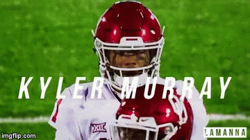 A Football Player With Kyler Murray Written In White Letters GIF