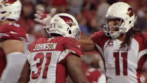A Football Player With The Name Johnson On His Back GIF