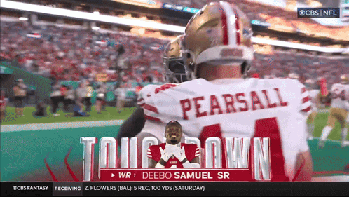 A Football Player With The Name Pearsall On The Back GIF