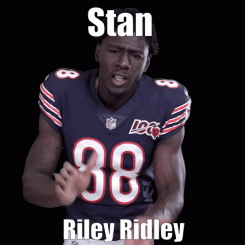 A Football Player With The Name Riley Ridley On His Shirt GIF
