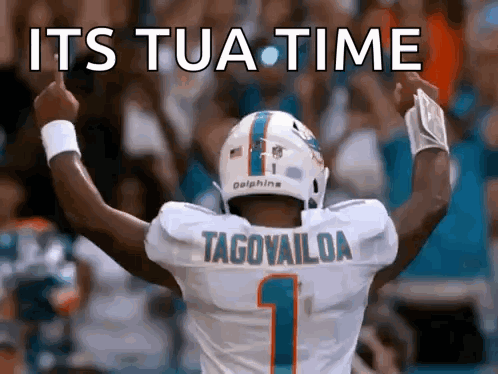 A Football Player With The Name Tagovailoa On His Jersey Is Giving The Middle Finger GIF