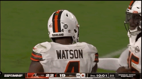 A Football Player With The Name Watson On The Back GIF