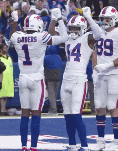 A Football Player With The Number 1 On His Jersey Celebrates GIF