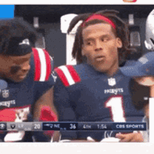 A Football Player With The Number 1 On His Jersey Looks At Something GIF