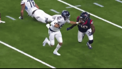 A Football Player With The Number 10 On His Jersey Is Running On The Field GIF
