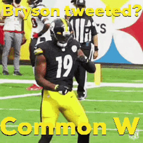 A Football Player With The Number 19 On His Jersey Is On The Field GIF