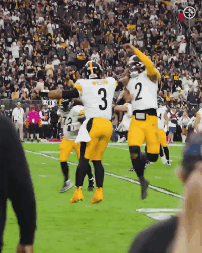 A Football Player With The Number 3 On His Jersey Is Running On The Field GIF