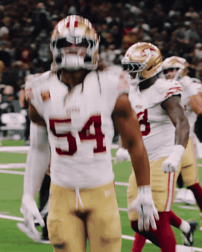 a football player with the number 54 on his shirt