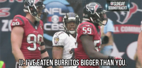 A Football Player With The Number 59 On His Jersey Is Talking To Another Player GIF
