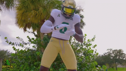 A Football Player With The Number 6 On His Jersey Is Dancing GIF