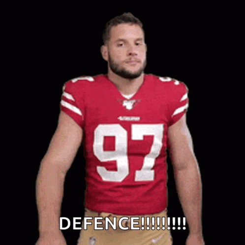 A Football Player With The Number 97 On His Jersey GIF