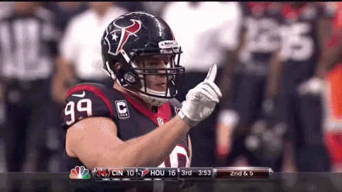 A Football Player With The Number 99 On His Jersey Is Giving A Thumbs Up GIF