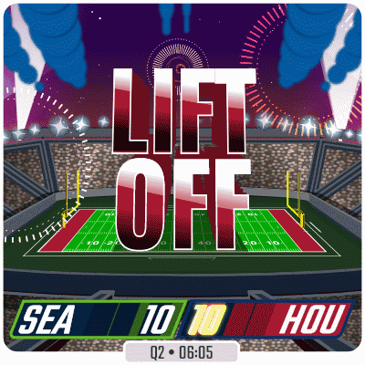 A Football Stadium With The Words Lift Off On The Top GIF