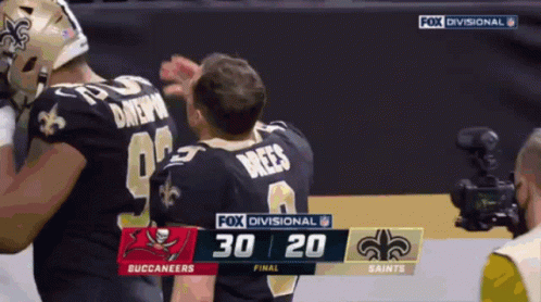 A Fox Divisional Broadcast Of A Football Game Between The Buccaneers And The Saints GIF