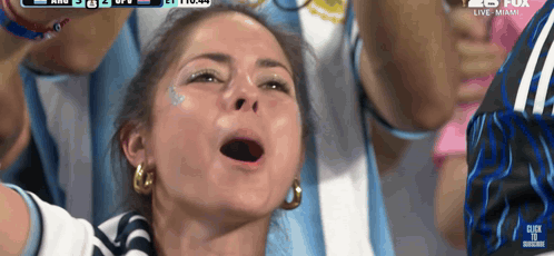 A Fox Live Miami Broadcast Of A Soccer Game With A Woman In The Crowd GIF