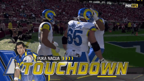 A Fox Nfl Advertisement For A Touchdown Between The Rams And The Vikings GIF