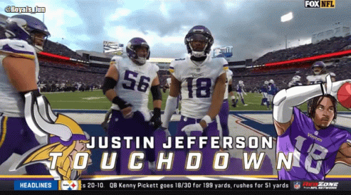 A Fox Nfl Advertisement For Justin Jefferson Touch Down GIF