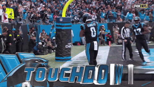 A Fox Nfl Advertisement Shows A Football Player Named Sanders Running On The Field GIF