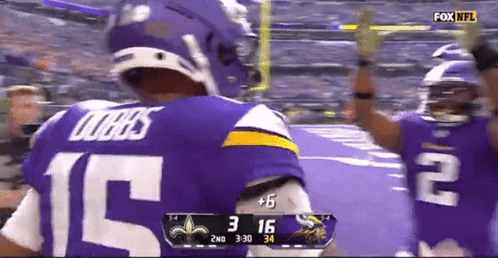 A Fox Nfl Broadcast Of A Football Game Between The Minnesota Vikings And New Orleans Saints GIF