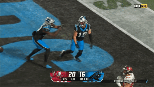 A Fox Nfl Broadcast Of A Football Game Between The Panthers And The Buccaneers GIF