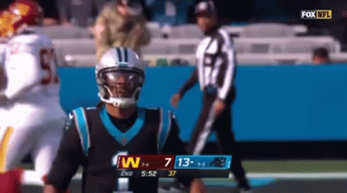 A Fox Nfl Broadcast Of A Football Game Between The Panthers And The Redskins GIF