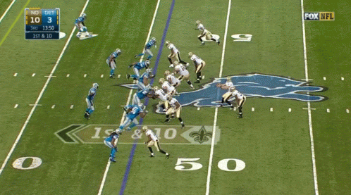 A Fox Nfl Broadcast Of A Football Game Between The Saints And The Detroit Lions GIF