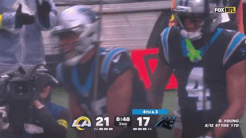 A Fox Nfl Broadcast Of A Game Between The Rams And Panthers GIF