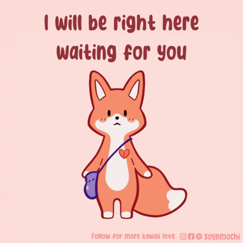 A Fox With A Broken Heart On Its Chest Is Waiting For Someone GIF