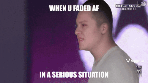 A Fox World Series Ad Shows A Man With A Serious Look On His Face GIF