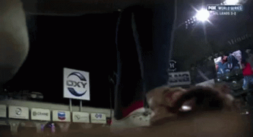 A Fox World Series Game Is Being Played In A Dark Arena GIF