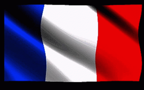 A French Flag Is Waving In The Wind On A Black Background GIF