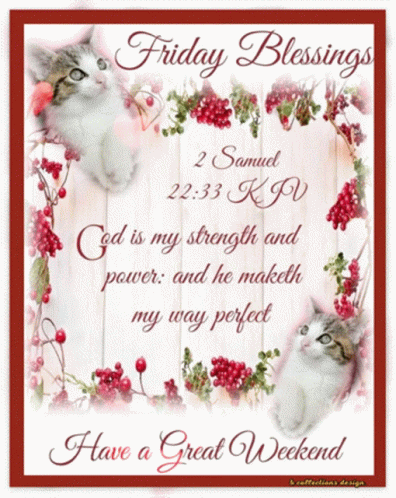 A Friday Blessings Card With A Bible Verse GIF