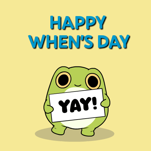 A Frog Holding A Sign That Says " Yay " GIF