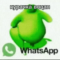 A Frog Is Sitting Next To A Whatsapp Logo . GIF