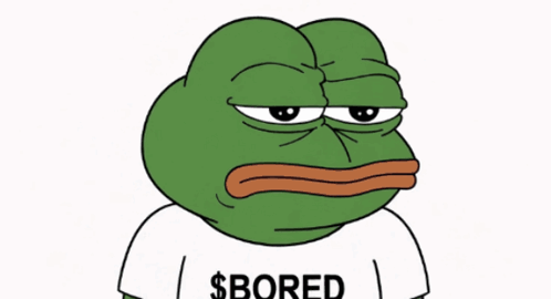 A Frog Wearing A Shirt That Says $ Bored On It GIF