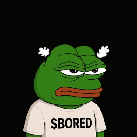 A Frog Wearing A Shirt That Says $ Bored On It GIF