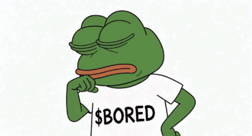 A Frog Wearing A T-Shirt That Says $ Bored GIF