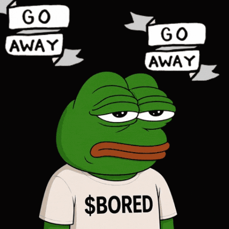 A Frog Wearing A White Shirt That Says $ Bored GIF