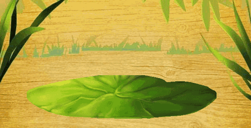 A Frog With A Purple Spot On Its Head Is Sitting On A Green Lily Pad GIF