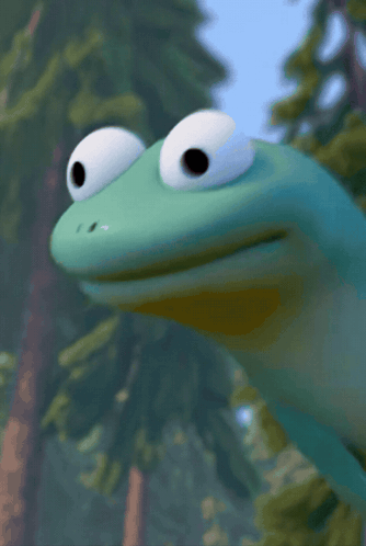 a frog with a purple tongue sticking out