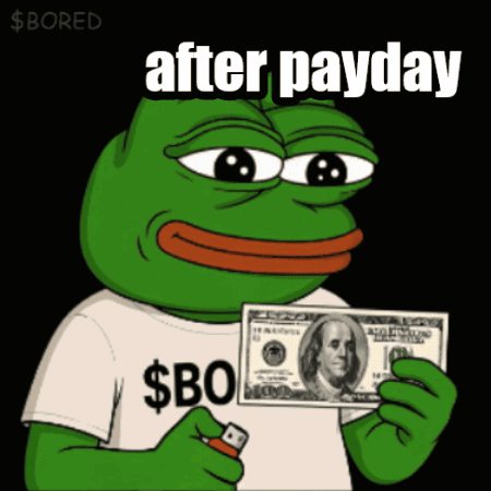 A Frog With A Shirt That Says $ Bo On It Holds A Dollar Bill GIF